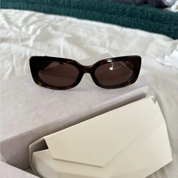 Jimmy Choo Brown Rectangular Sunglasses - Picture 6 of 11